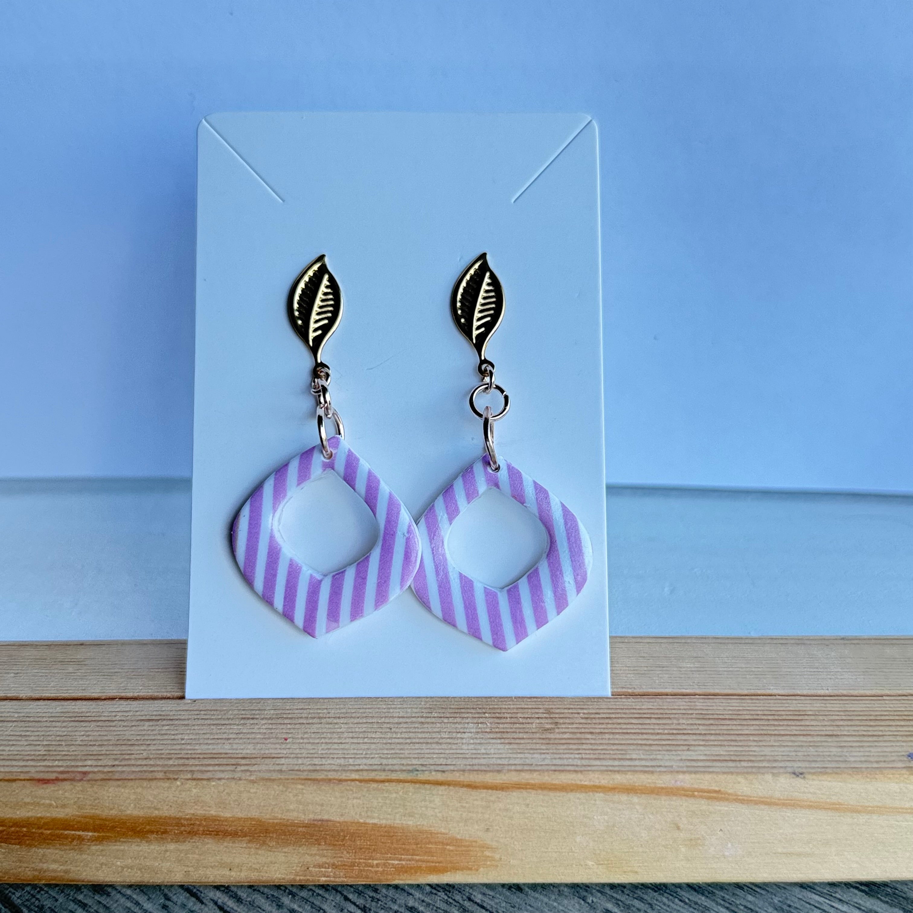 🪼Blush Stripe Dangles🪼