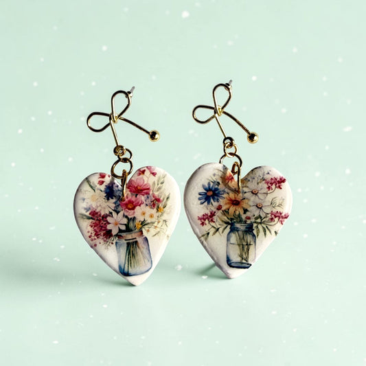 Mason Jar Floral Dangles