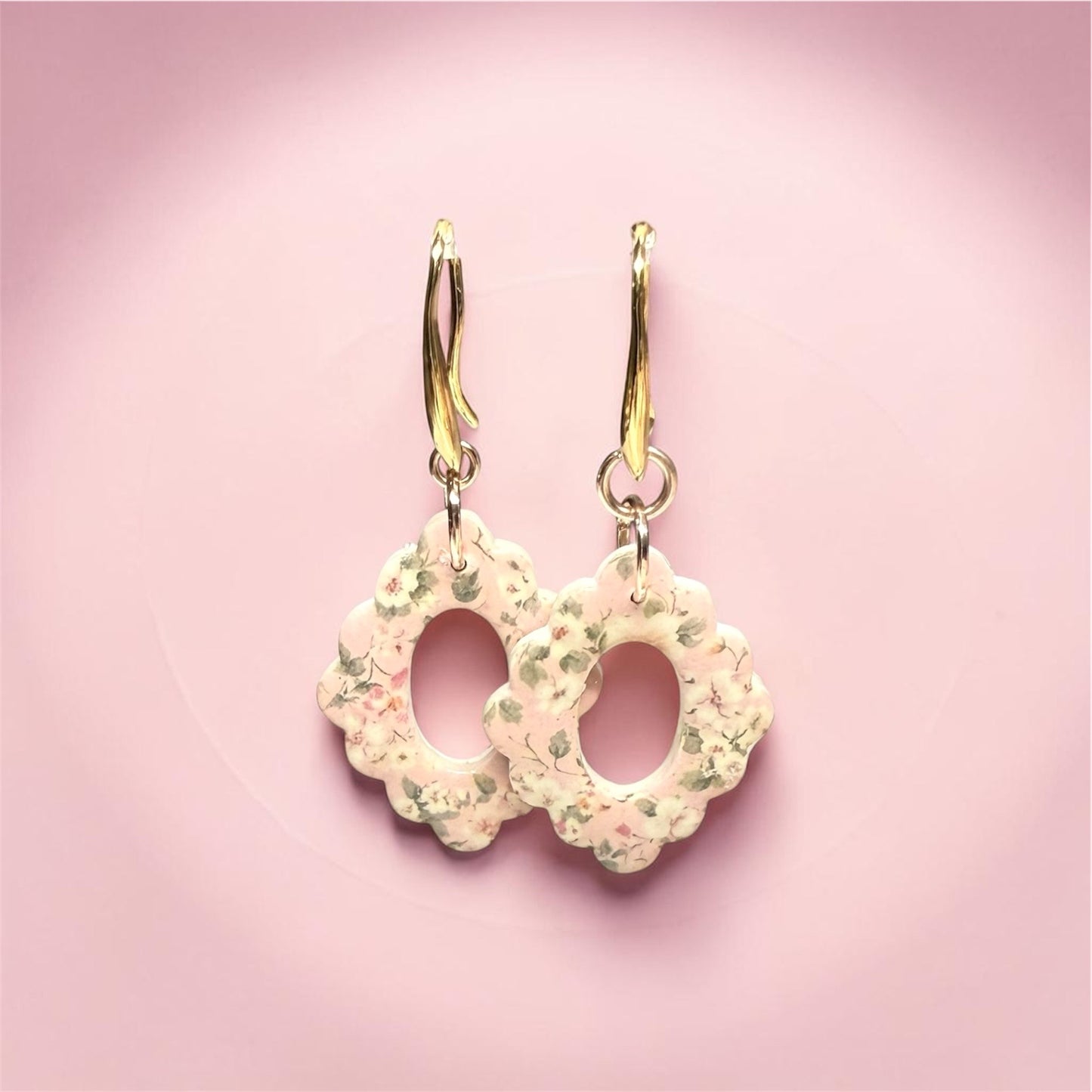 Blush Floral Earrings ~ Medium