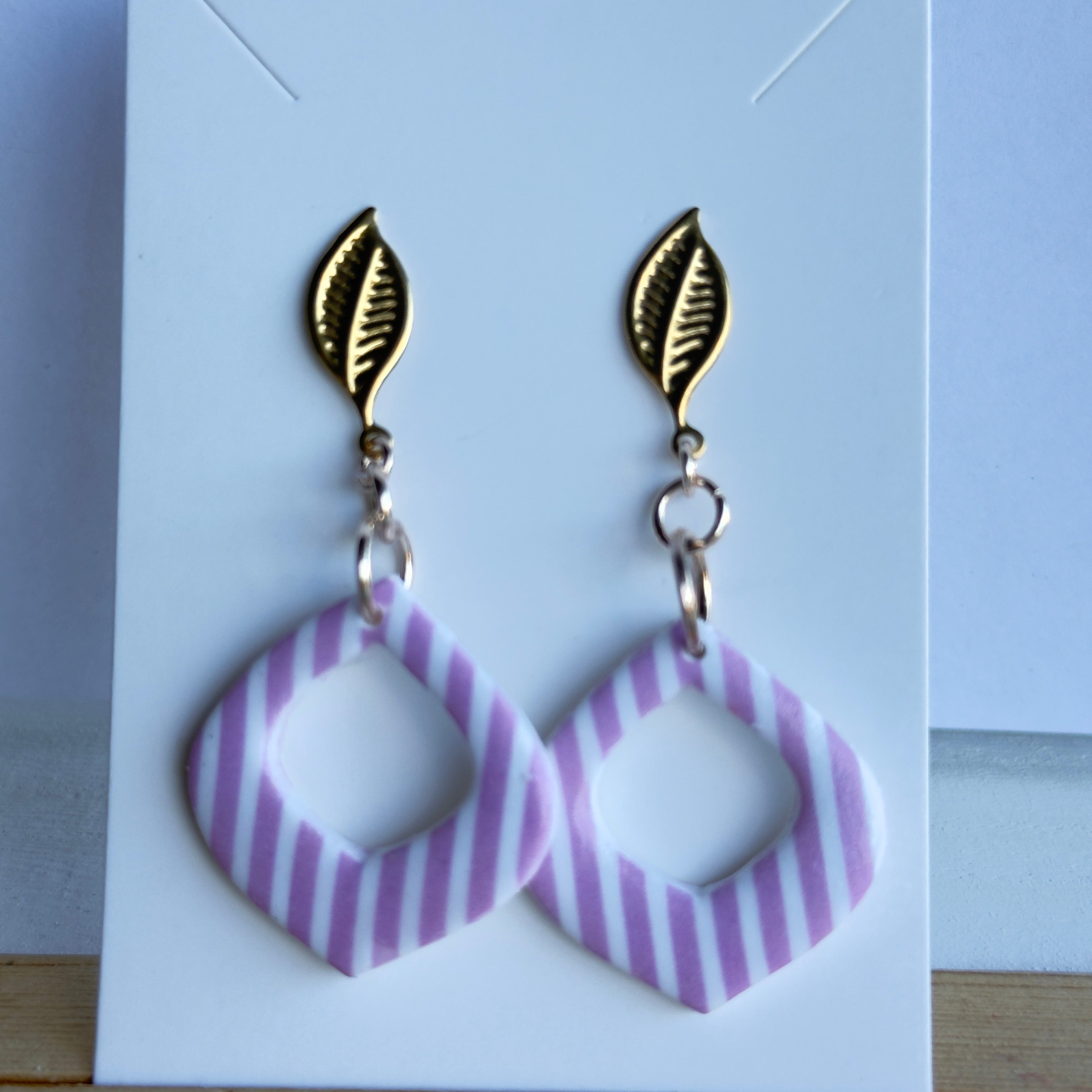 🪼Blush Stripe Dangles🪼