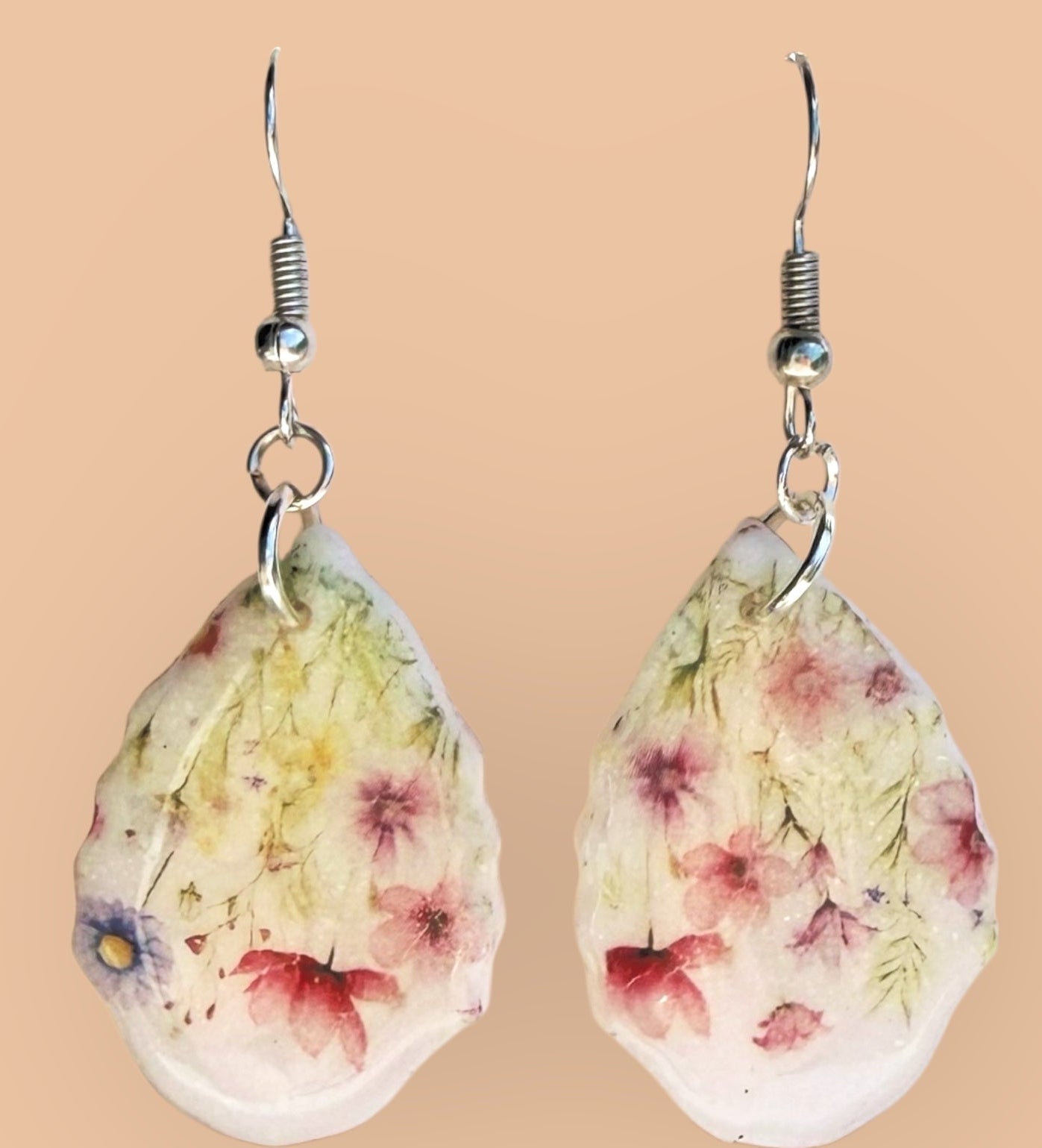 Wildflower Teardrop Polymer Clay Earrings